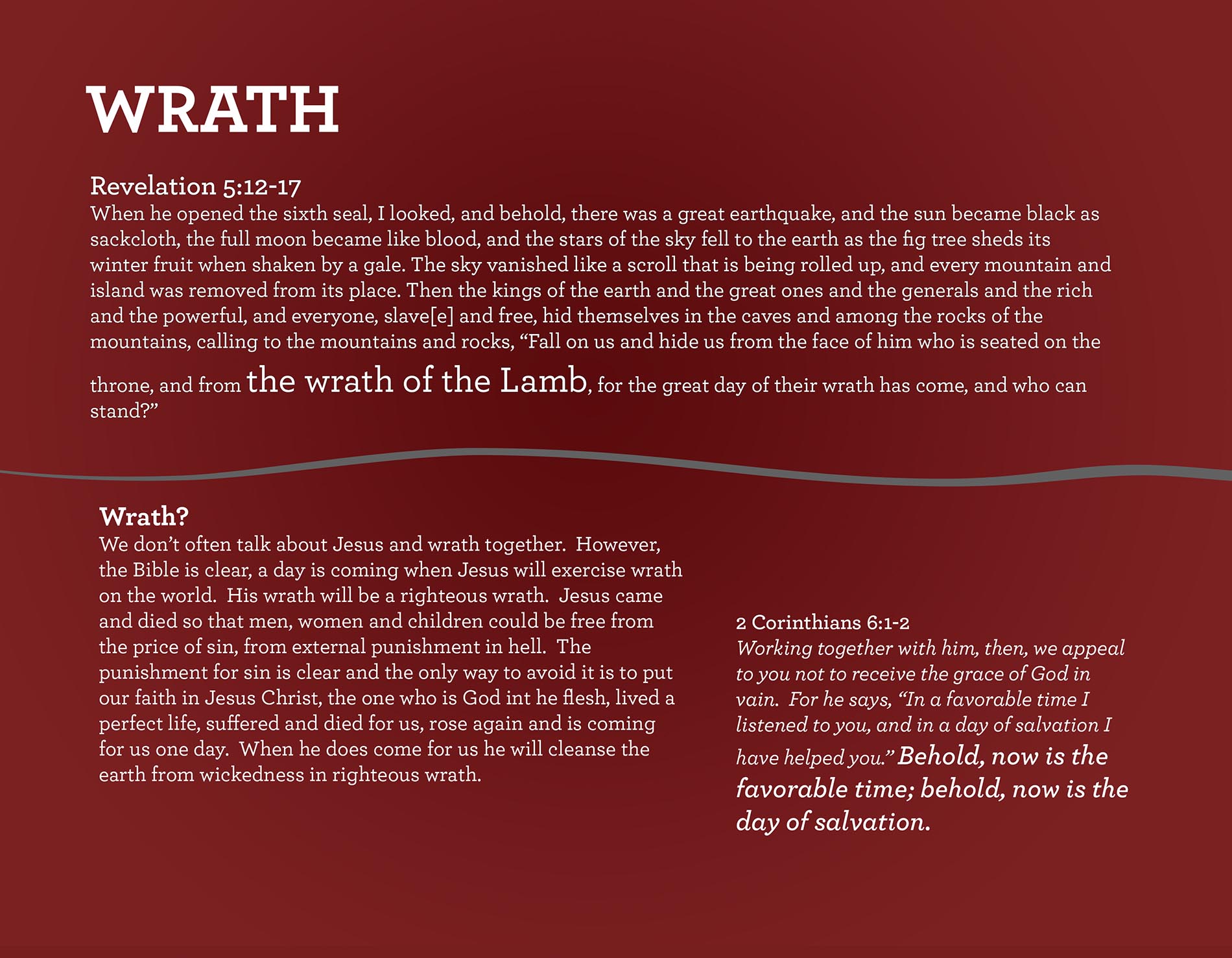 WRATH Revelation 5:12-17
